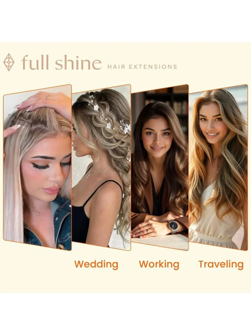 16 Inch Ash Brown to Blonde Tape-In Human Hair Extensions for Volume & Length